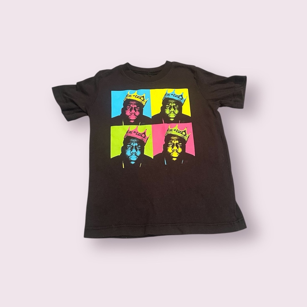 Toddler Graphic Tee with Colorful Notorious BIG Rapper Print Size 4T